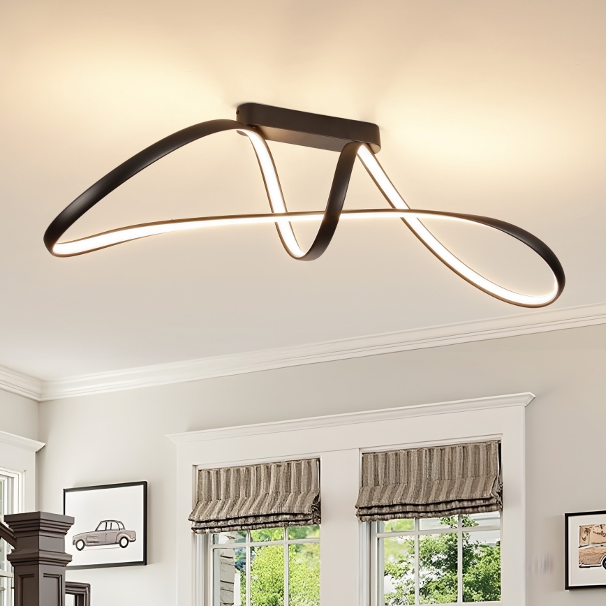 Brilagi - Dimbare LED-opbouwlamp TWISTER LED/60W/230V 3000-6000K zwart + afstandsbediening