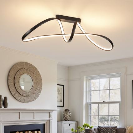 Brilagi - Dimbare LED-opbouwlamp TWISTER LED/60W/230V 3000-6000K zwart + afstandsbediening