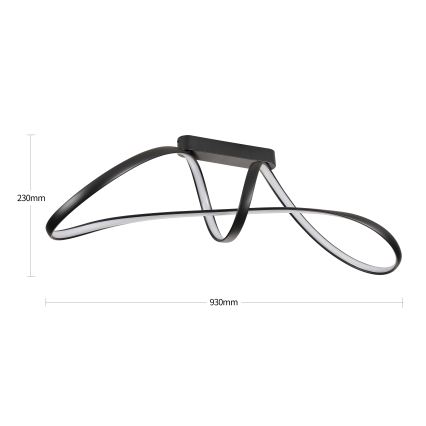 Brilagi - Dimbare LED-opbouwlamp TWISTER LED/60W/230V 3000-6000K zwart + afstandsbediening