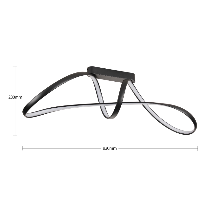 Brilagi - Dimbare LED-opbouwlamp TWISTER LED/60W/230V 3000-6000K zwart + afstandsbediening