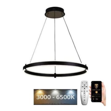 Brilagi - LED dimbare pendellamp aan kabel CIRCLE LED/85W/230V 3000-6500K Ø 60 cm zwart + afstandsbediening