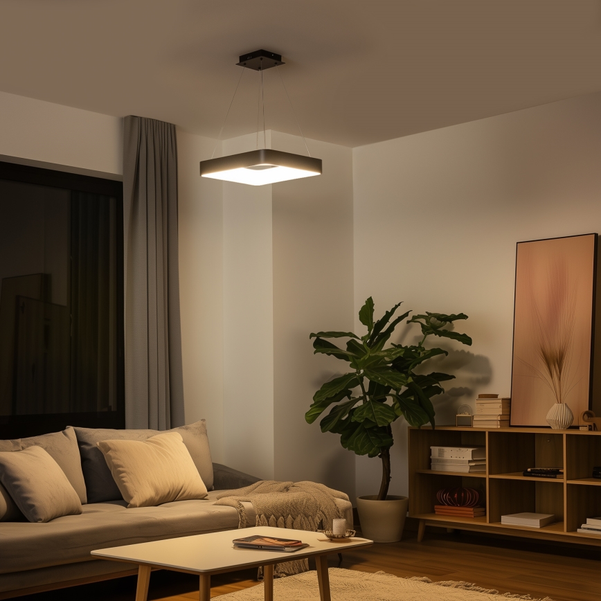 Brilagi - LED dimbare kabelhanglamp FALCON II LED/80W/230V 3000-6500K 40x40 cm zwart + afstandsbediening