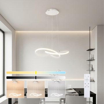 Brilagi - LED dimbare pendellamp aan kabel INFINITY LED/55W/230V 3000-6000K 50x50 cm wit + afstandsbediening