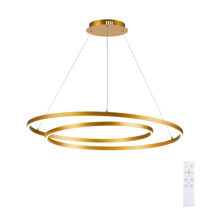 BRILAGI - LED-dimbare pendellamp aan kabel TWISTER LED/105W/230V 3000–6000K Ø 100 cm goud + afstandsbediening