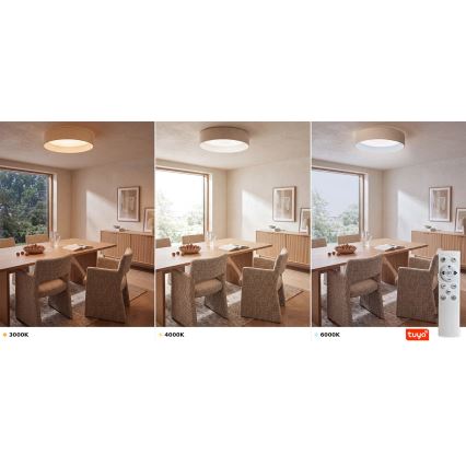 Brilagi - LED-dimbare plafondlamp VELVET SMARTIX STARS LED/24W/230V 3000-6000K Ø 45 cm crème Wi-Fi Tuya Beacon + afstandsbediening