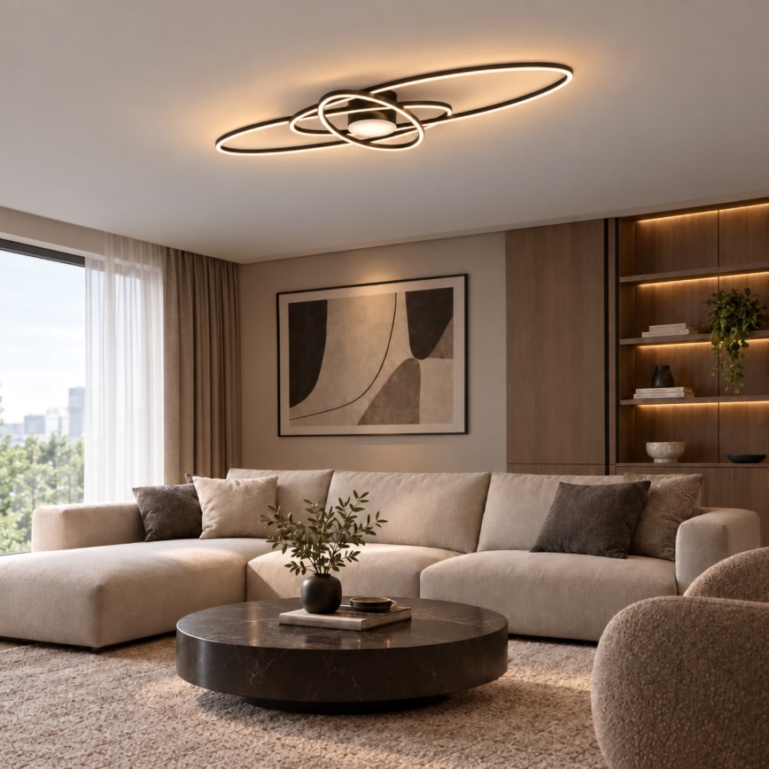 BRILAGI - Dimbare LED-plafondlamp APOLLO LED/58W/230V 3000-6500K 43,2x101,2 cm zwart + afstandsbediening
