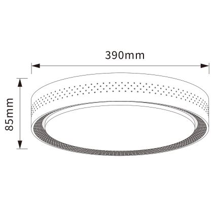 Brilagi - Dimbare LED-plafondlamp COCI LED/48W/230V 3000-6500K Ø 39 cm houtdecor/zwart + afstandsbediening