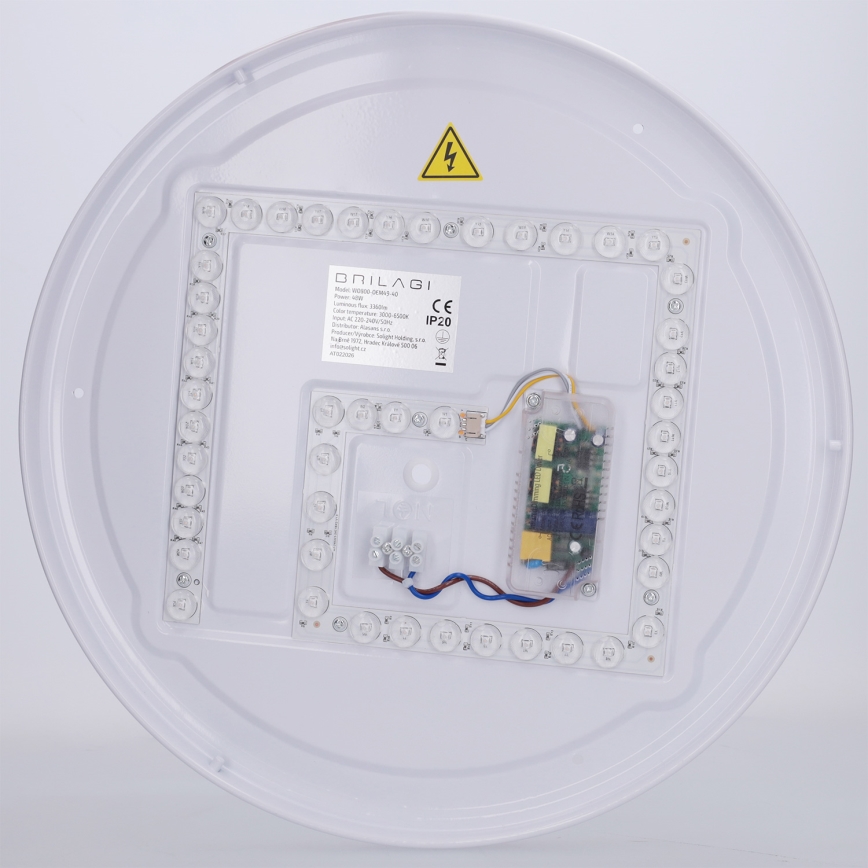 Brilagi - Dimbare LED-plafondlamp COCI LED/48W/230V 3000-6500K Ø 39 cm houtdecor/zwart + afstandsbediening