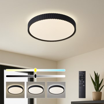 Brilagi - LED-dimbare plafondlamp CORVO LED/54W/230V 3000-6000K zwart Ø 40 cm + afstandsbediening