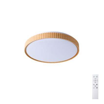 Brilagi - Dimbare LED-plafondlamp CORVO LED/72W/230V 3000-6000K houtdecor Ø 50 cm + afstandsbediening