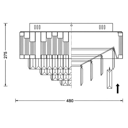 BRILAGI - Dimbare LED-plafondlamp CROWN LED/41W/230V 3000-6000K Ø 48 cm zwart + afstandsbediening