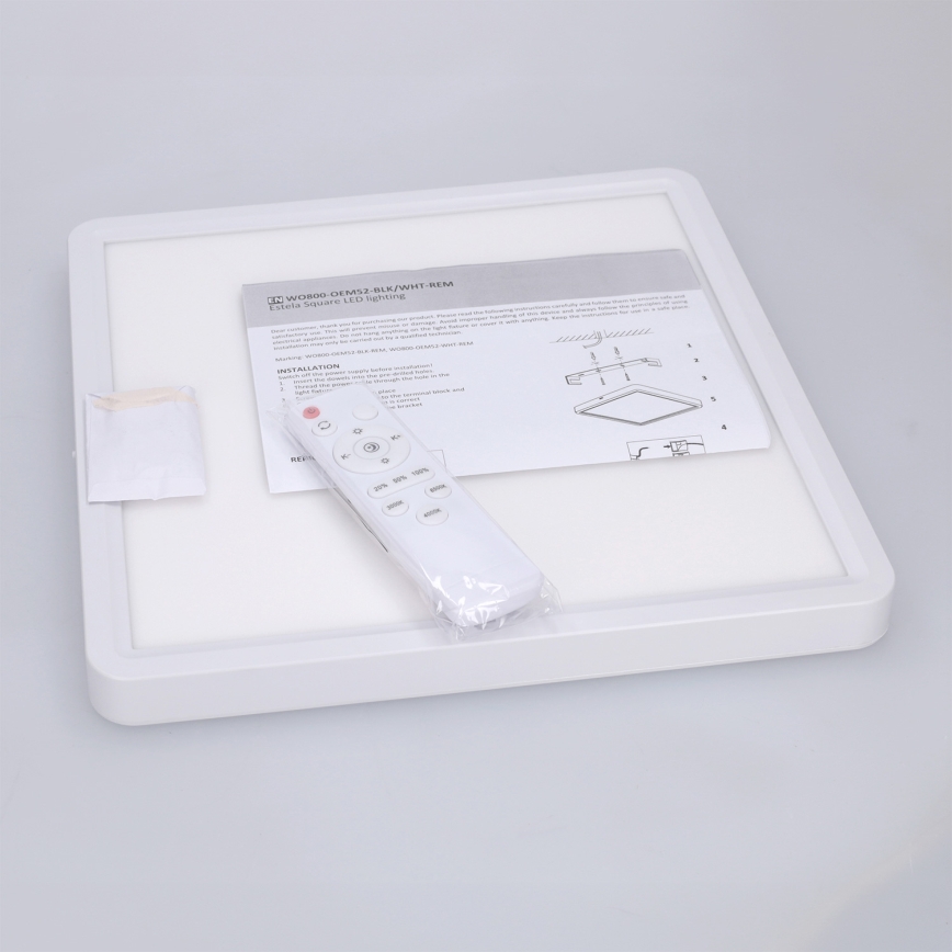 Brilagi - LED-dimbare plafondlamp ESTELA SQUARE LED/36W/230V 3000-6500K 31x31 cm wit + afstandsbediening