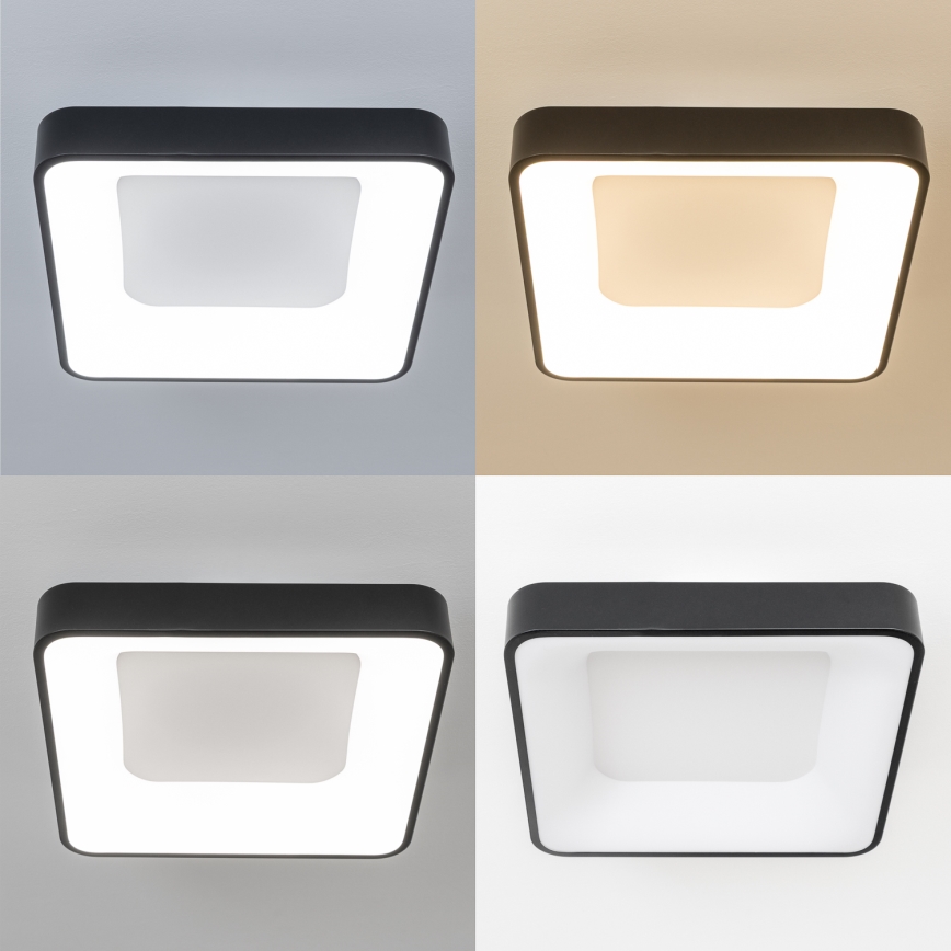 Brilagi - LED-dimbare plafonnière FALCON II LED/80W/230V 3000-6500K 40x40 cm zwart + afstandsbediening