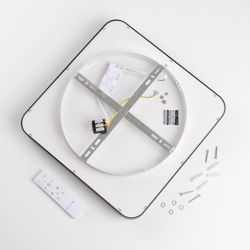 Brilagi - LED-dimbare plafonnière FALCON II LED/80W/230V 3000-6500K 40x40 cm zwart + afstandsbediening