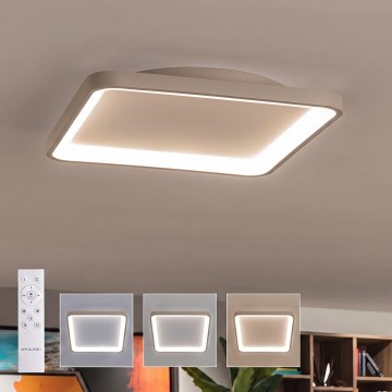 BRILAGI - LED Dimbare plafondlamp FALCON SLIM LED/50W/230V 3000-6500K 50x50 cm wit/beige + afstandsbediening