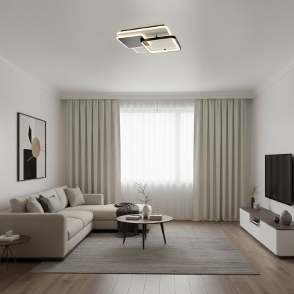 Brilagi - dimbare LED-plafondlamp FLARE LED/64W/230V 3000-6000K 45x45 cm wit/zwart + afstandsbediening