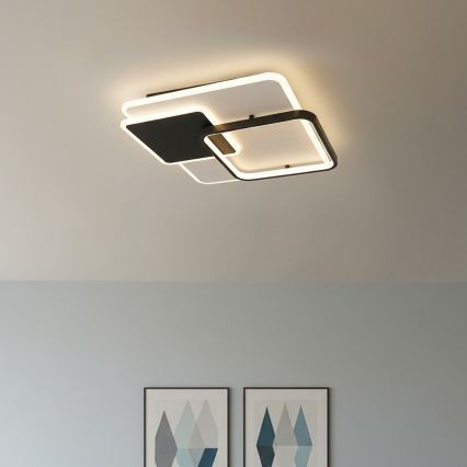 Brilagi - dimbare LED-plafondlamp FLARE LED/64W/230V 3000-6000K 45x45 cm wit/zwart + afstandsbediening