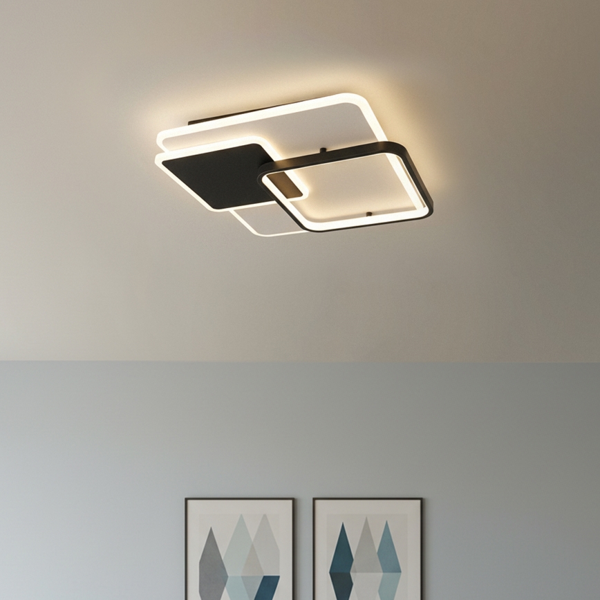 Brilagi - dimbare LED-plafondlamp FLARE LED/64W/230V 3000-6000K 45x45 cm wit/zwart + afstandsbediening