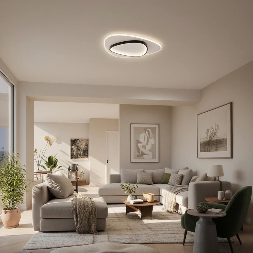 Brilagi - Dimbare LED-plafondlamp FLARE LED/70W/230V 3000-6000K 55x55 cm wit/zwart + afstandsbediening