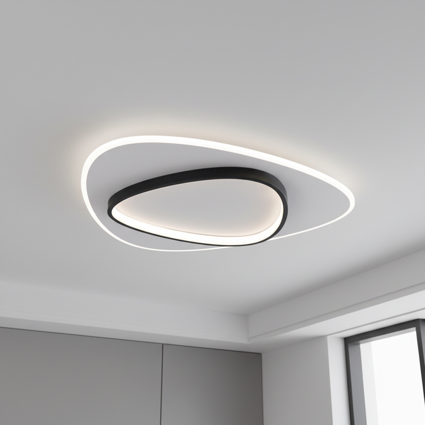 Brilagi - Dimbare LED-plafondlamp FLARE LED/70W/230V 3000-6000K 55x55 cm wit/zwart + afstandsbediening