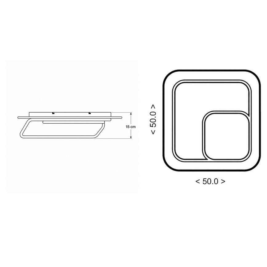 BRILAGI - LED dimbare plafondlamp FLARE LED/81W/230V 3000-6000K 50x50 cm wit/zwart + afstandsbediening