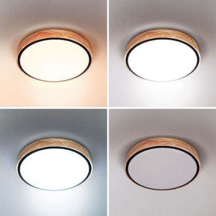 Brilagi - LED dimbare plafondlamp GLORIA LED/48W/230V 3000-6500K eiken Ø 40 cm + afstandsbediening