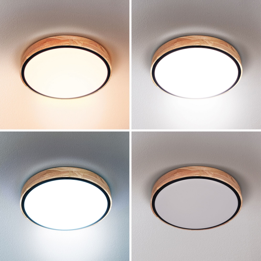 Brilagi - LED dimbare plafondlamp GLORIA LED/48W/230V 3000-6500K eiken Ø 40 cm + afstandsbediening