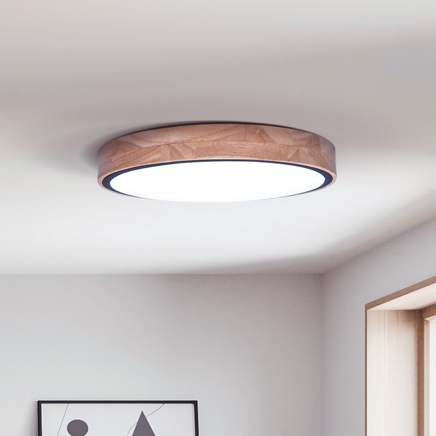 Brilagi - LED dimbare plafondlamp GLORIA LED/48W/230V 3000-6500K eiken Ø 40 cm + afstandsbediening
