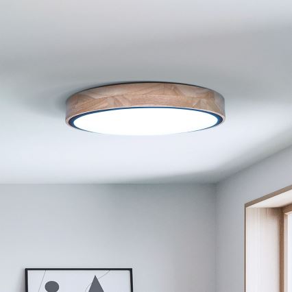 Brilagi - LED dimbare plafondlamp GLORIA LED/48W/230V 3000-6500K eiken Ø 40 cm + afstandsbediening