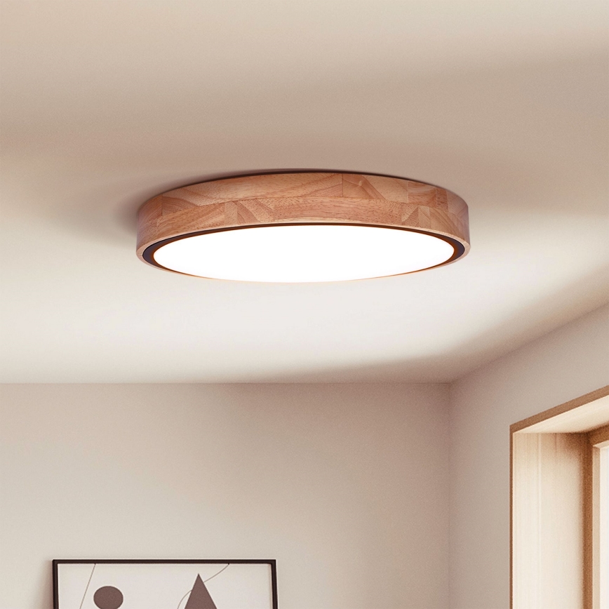 Brilagi - LED dimbare plafondlamp GLORIA LED/48W/230V 3000-6500K eiken Ø 40 cm + afstandsbediening