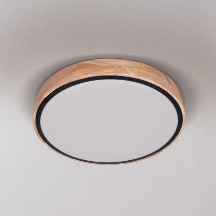 Brilagi - LED dimbare plafondlamp GLORIA LED/48W/230V 3000-6500K eiken Ø 40 cm + afstandsbediening