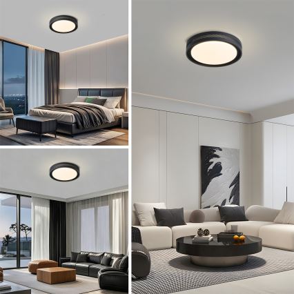 Brilagi - KREON LED dimbare plafondlamp LED/54W/230V 3000-6000K zwart Ø 38 cm + afstandsbediening