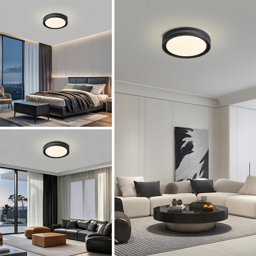 Brilagi - KREON LED dimbare plafondlamp LED/54W/230V 3000-6000K zwart Ø 38 cm + afstandsbediening
