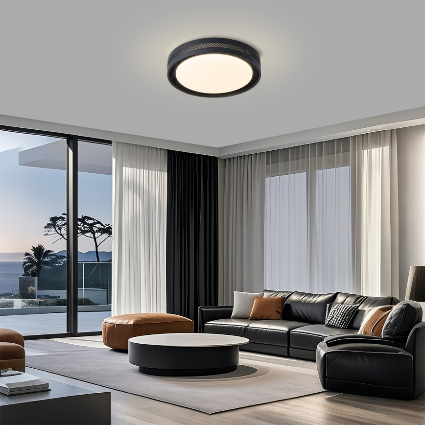 Brilagi - KREON LED dimbare plafondlamp LED/54W/230V 3000-6000K zwart Ø 38 cm + afstandsbediening
