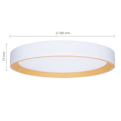 Brilagi - LED-dimbare plafonnière LARIOS LED/72W/230V wit Ø 59 cm + afstandsbediening