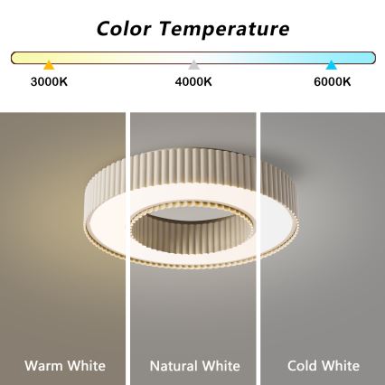 Brilagi - LED dimbare plafondlamp LUMIX LED/48W/230V 3000-6000K beige Ø 50 cm + afstandsbediening