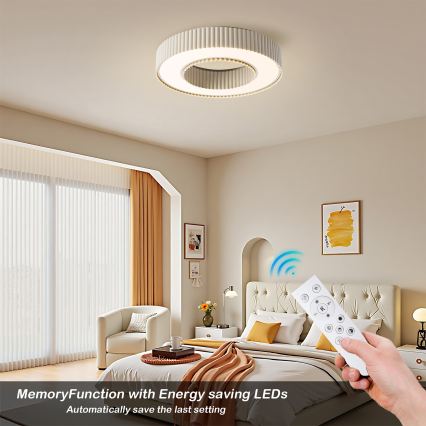 Brilagi - LED dimbare plafondlamp LUMIX LED/48W/230V 3000-6000K beige Ø 50 cm + afstandsbediening