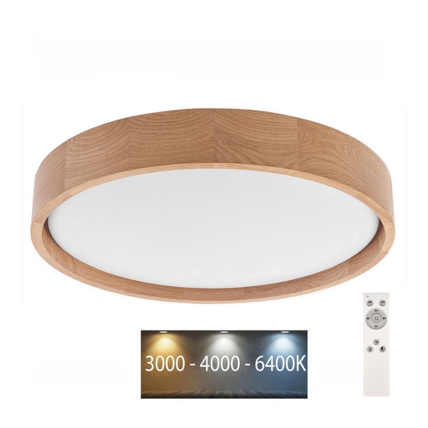 Brilagi - LED dimbare plafondlamp MANAROLA LED/24W/230V 3000-6500K eiken + afstandsbediening
