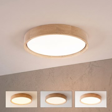 Brilagi - LED dimbare plafondlamp MANAROLA SMART STARS LED/24W/230V 3000-6000K Wi-Fi Tuya Beacon Ø 41 cm eiken + afstandsbediening