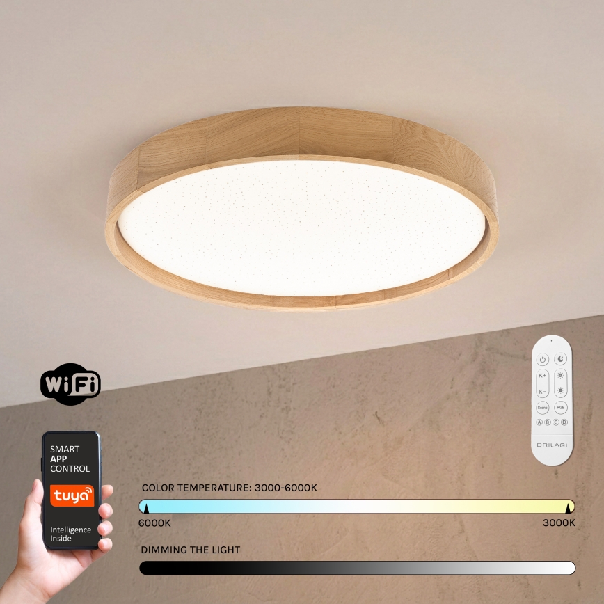Brilagi - LED-dimbare plafondlamp MANAROLA SMART STARS LED/36W/230V 3000-6000K Wi-Fi Tuya Beacon Ø 51 cm + afstandsbediening