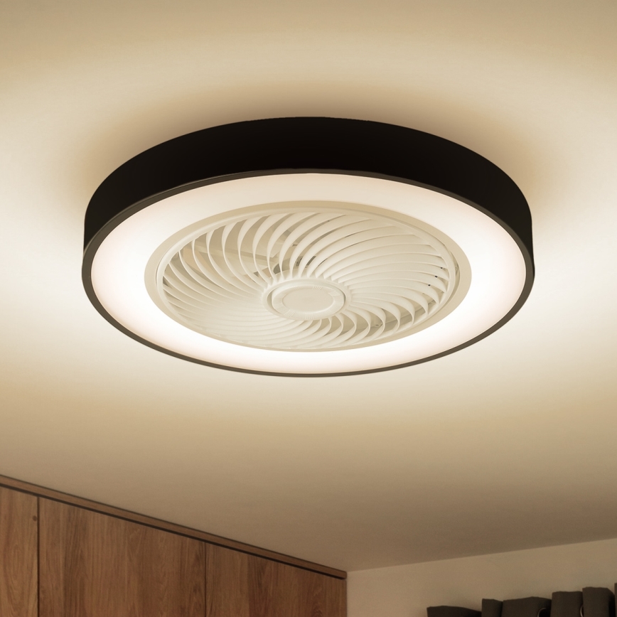 Brilagi - LED Dimbare plafondlamp met ventilator LED/30W/230V 3000-6500K zwart + afstandsbediening