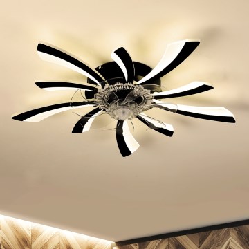 Brilagi - LED Dimbare plafondlamp met ventilator LED/50W/230V 3000-6500K zwart + afstandsbediening