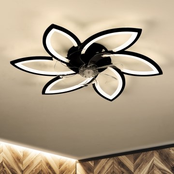 Brilagi - LED Dimbare plafondlamp met ventilator LED/50W/230V 3000-6500K zwart + afstandsbediening