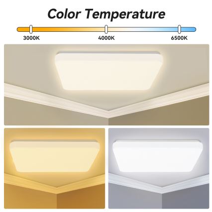 Brilagi - LED-dimbare plafondlamp MILKY WAY 24W/230V 3000–6500K 37×37 cm + afstandsbediening