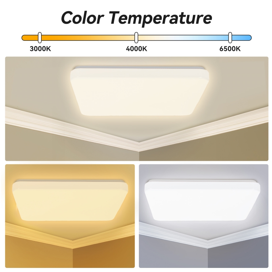 Brilagi - LED-dimbare plafondlamp MILKY WAY 24W/230V 3000–6500K 37×37 cm + afstandsbediening