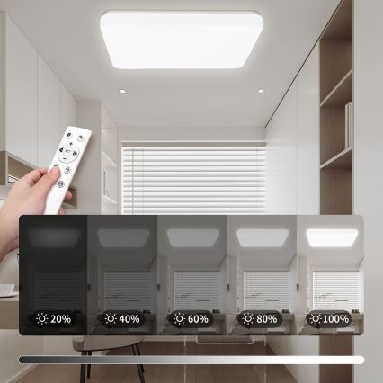 Brilagi - LED-dimbare plafondlamp MILKY WAY 24W/230V 3000–6500K 37×37 cm + afstandsbediening