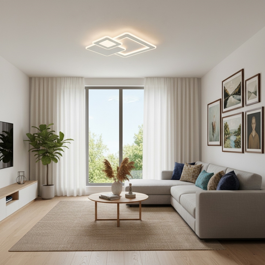 BRILAGI - Dimbare LED-plafondlamp MODERN LED/93W/230V 3000-6000K 48,5x48,5 cm + met afstandsbediening