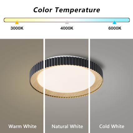Brilagi - dimbare LED-plafondlamp NEXO LED/48W/230V 3000-6000K zwart Ø 43 cm + afstandsbediening