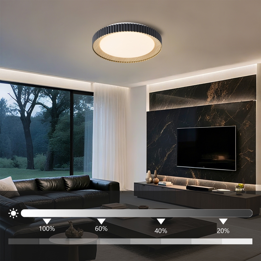 Brilagi - dimbare LED-plafondlamp NEXO LED/48W/230V 3000-6000K zwart Ø 43 cm + afstandsbediening