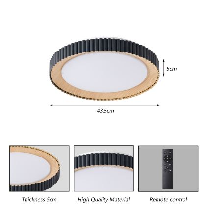 Brilagi - dimbare LED-plafondlamp NEXO LED/48W/230V 3000-6000K zwart Ø 43 cm + afstandsbediening